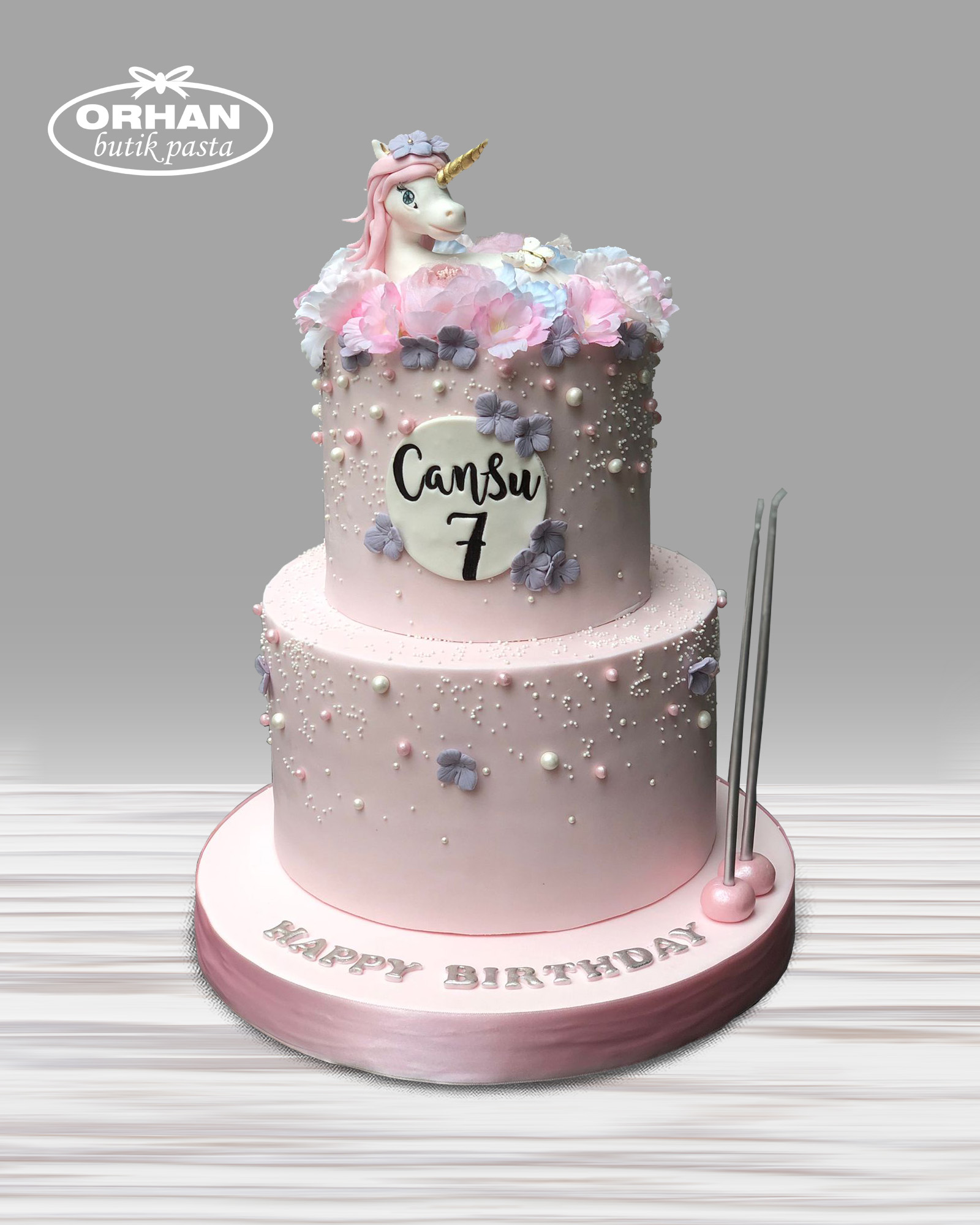 Ünicorn Girl Temalı Doğum Günü pastası