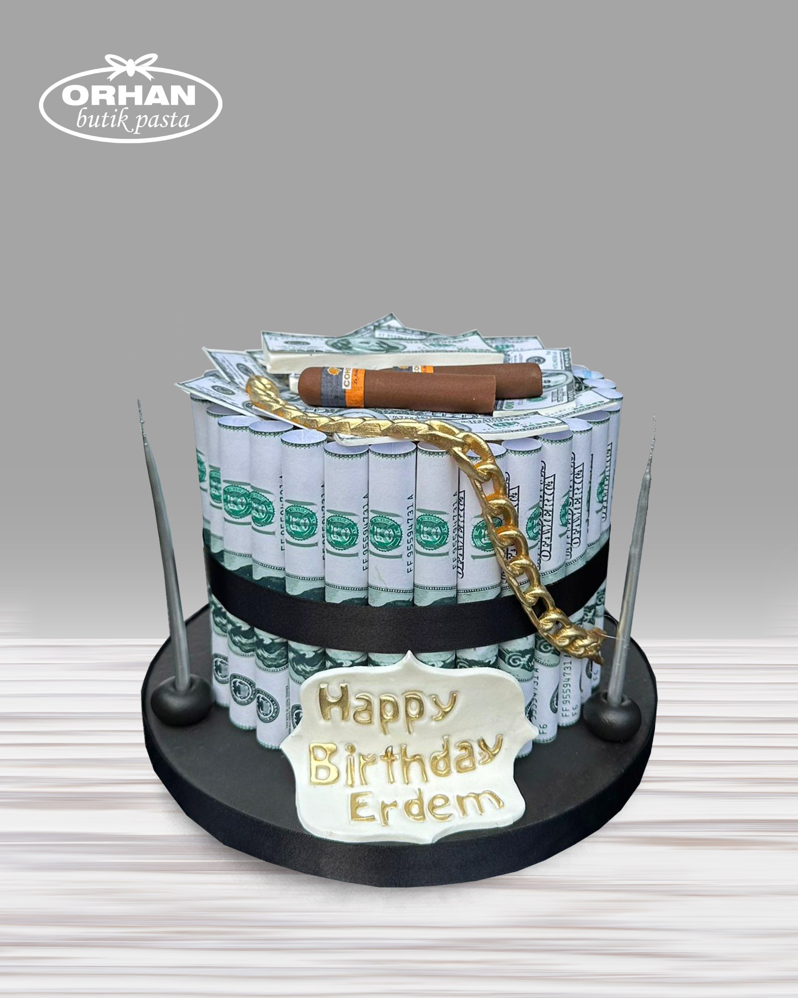 Dolar ve Puro Temalı Doğum Günü pastası